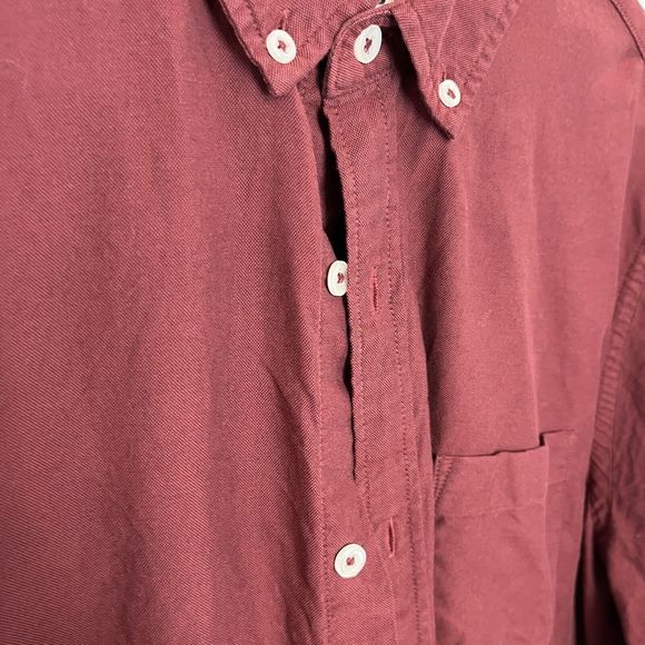 Express Classic Soft Wash Maroon Red Men's Button Down Shirt Long Sleeve VGCond - Picture 3 of 7